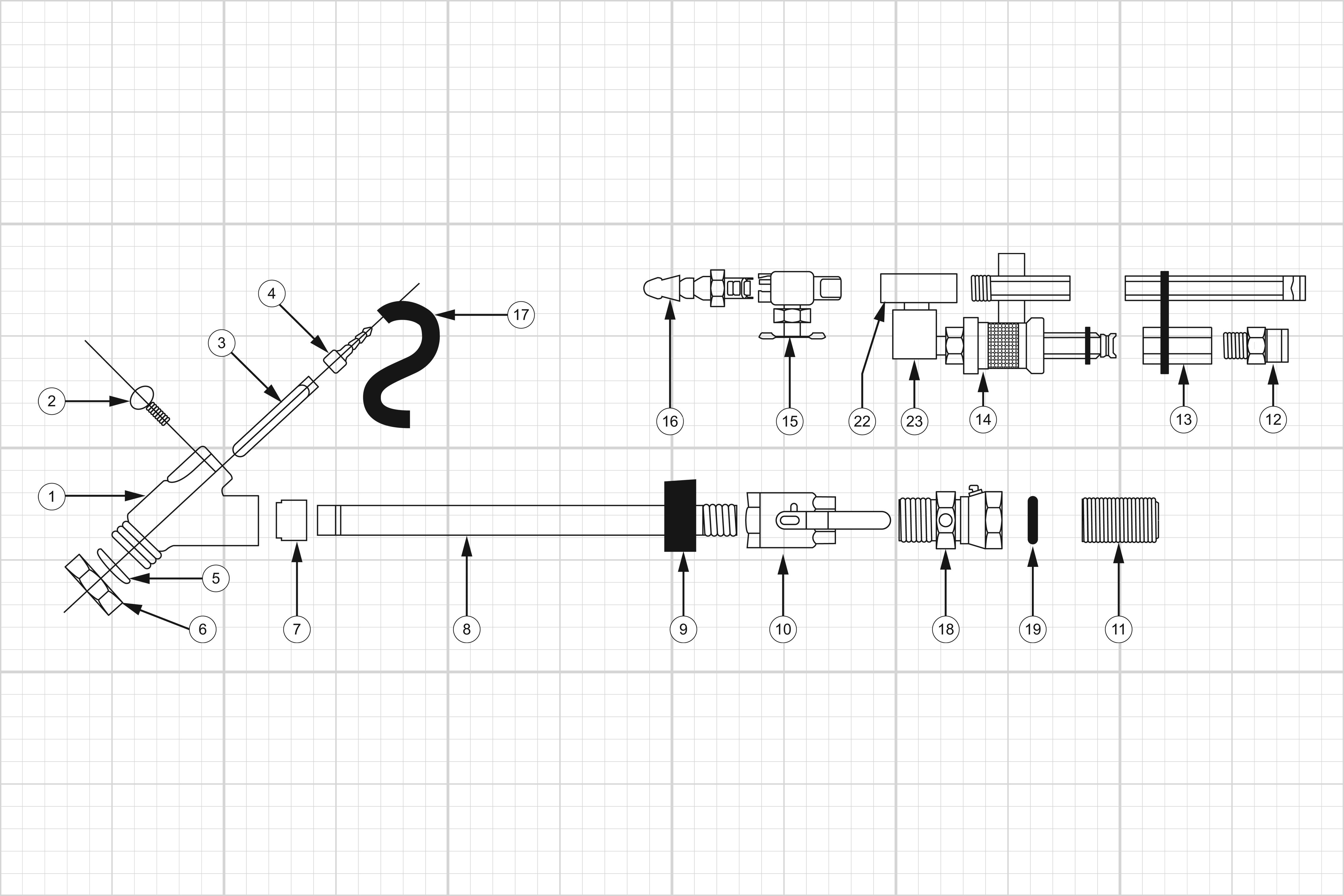 Extension Gun Pole Wand Drawing for Sprayer